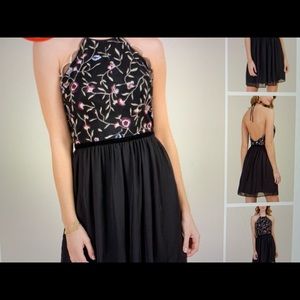 Francesca’s Floral Embroidery Combo Dress